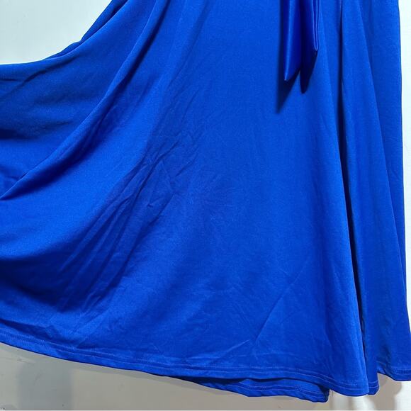 Dance Innovations Royal Blue Performance Dress, Flowy Ruffle Sleeve, NWT size AM - Picture 14 of 15